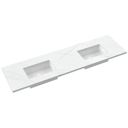 79" Silestone® Quartz Vanity Top Double Rectangle Centered Sink