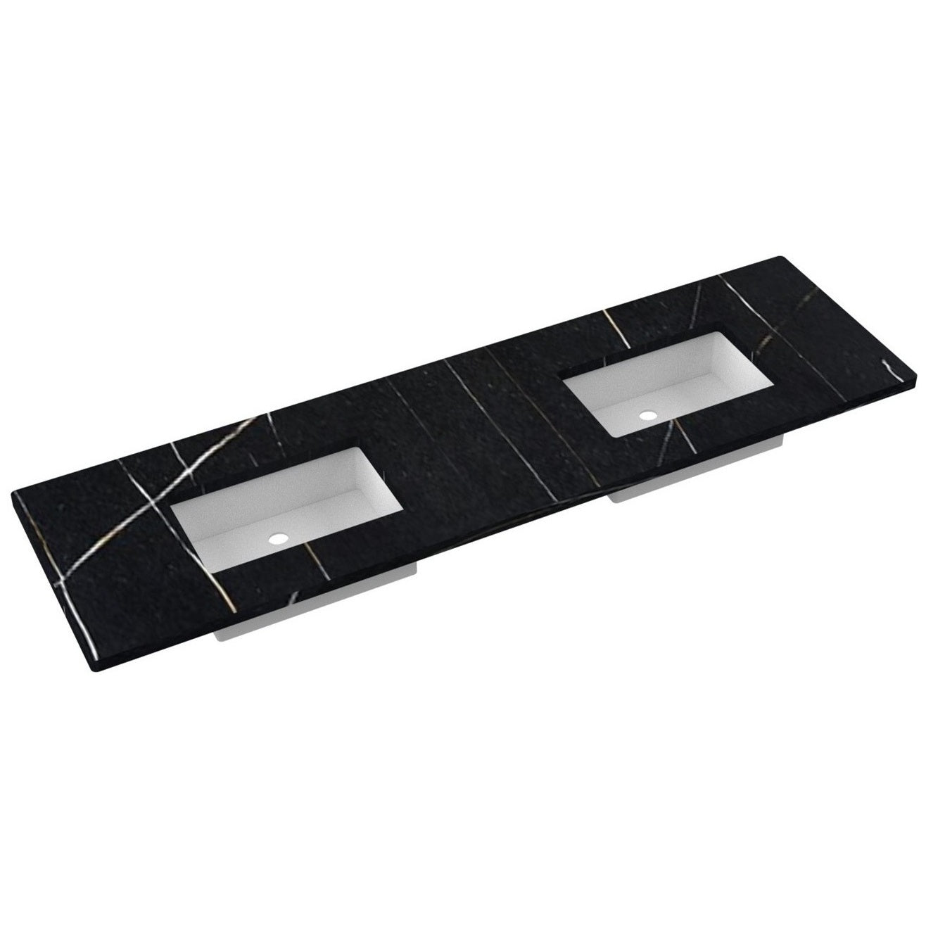 79" Silestone® Quartz Vanity Top Double Rectangle Centered Sink