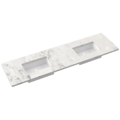 79" Silestone® Quartz Vanity Top Double Rectangle Centered Sink