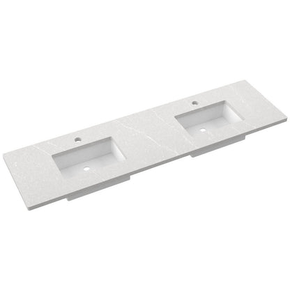 79" Silestone® Quartz Vanity Top Double Rectangle Centered Sink