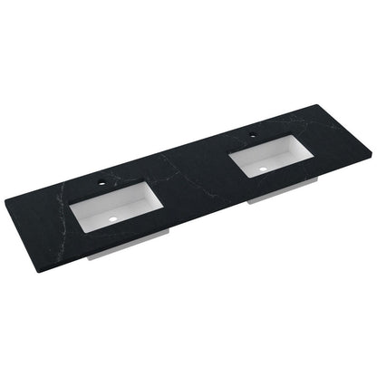 79" Silestone® Quartz Vanity Top Double Rectangle Centered Sink