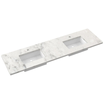 79" Silestone® Quartz Vanity Top Double Rectangle Centered Sink