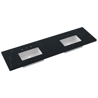 79" Silestone® Quartz Vanity Top Double Rectangle Centered Sink