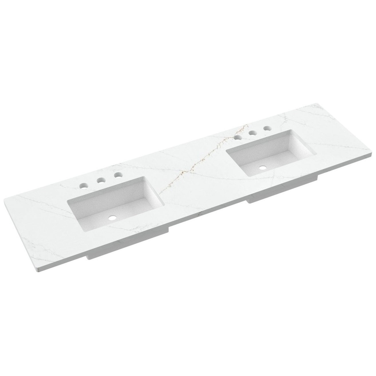 79" Silestone® Quartz Vanity Top Double Rectangle Centered Sink