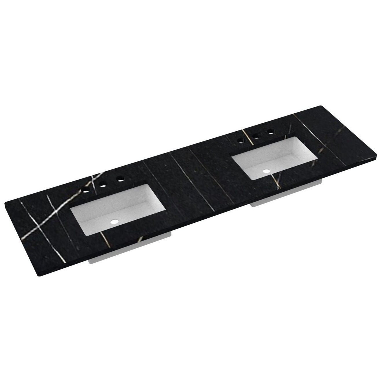 79" Silestone® Quartz Vanity Top Double Rectangle Centered Sink