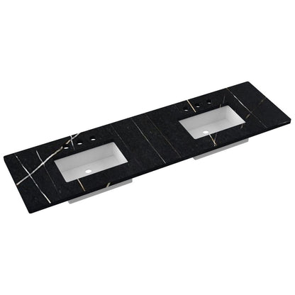 79" Silestone® Quartz Vanity Top Double Rectangle Centered Sink