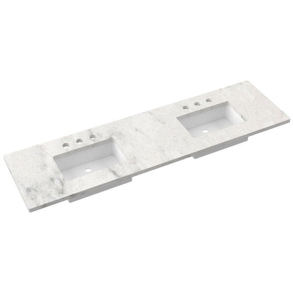 79" Silestone® Quartz Vanity Top Double Rectangle Centered Sink