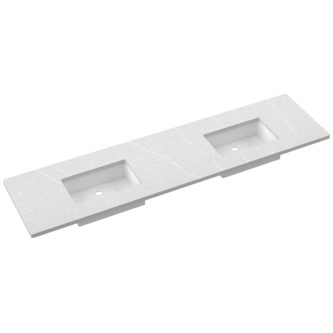 85" Silestone® Quartz Vanity Top Double Rectangle Centered Sink