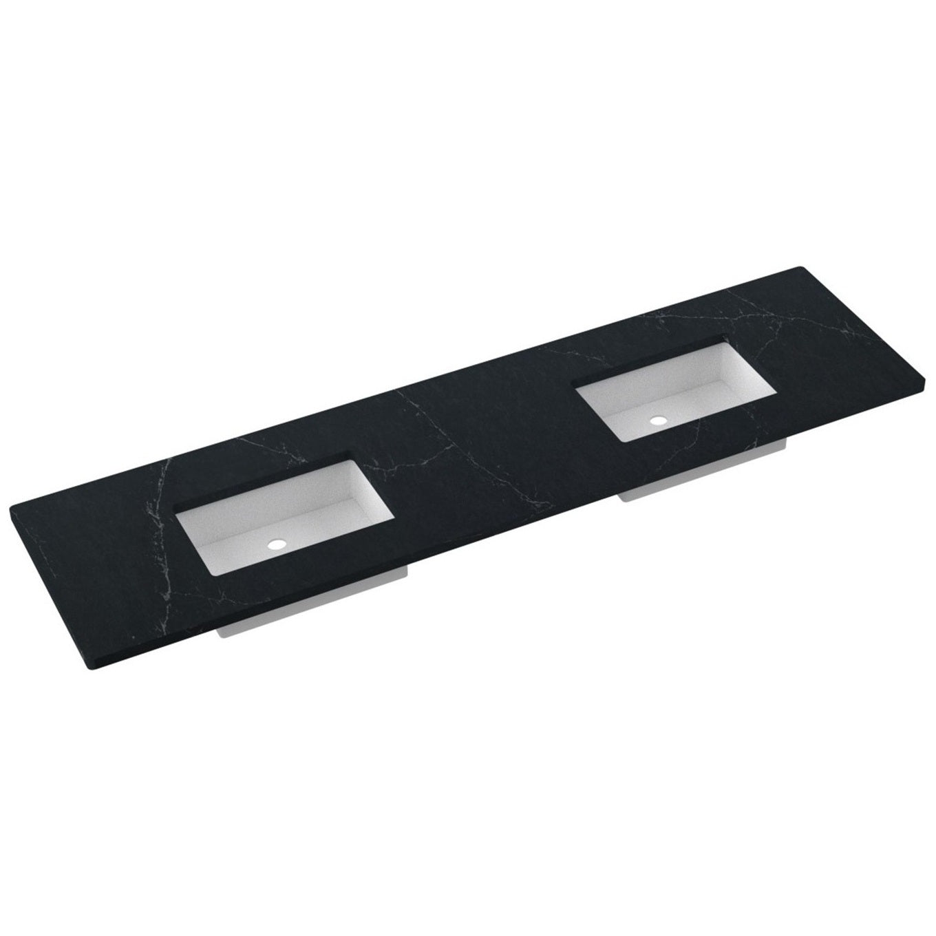 85" Silestone® Quartz Vanity Top Double Rectangle Centered Sink