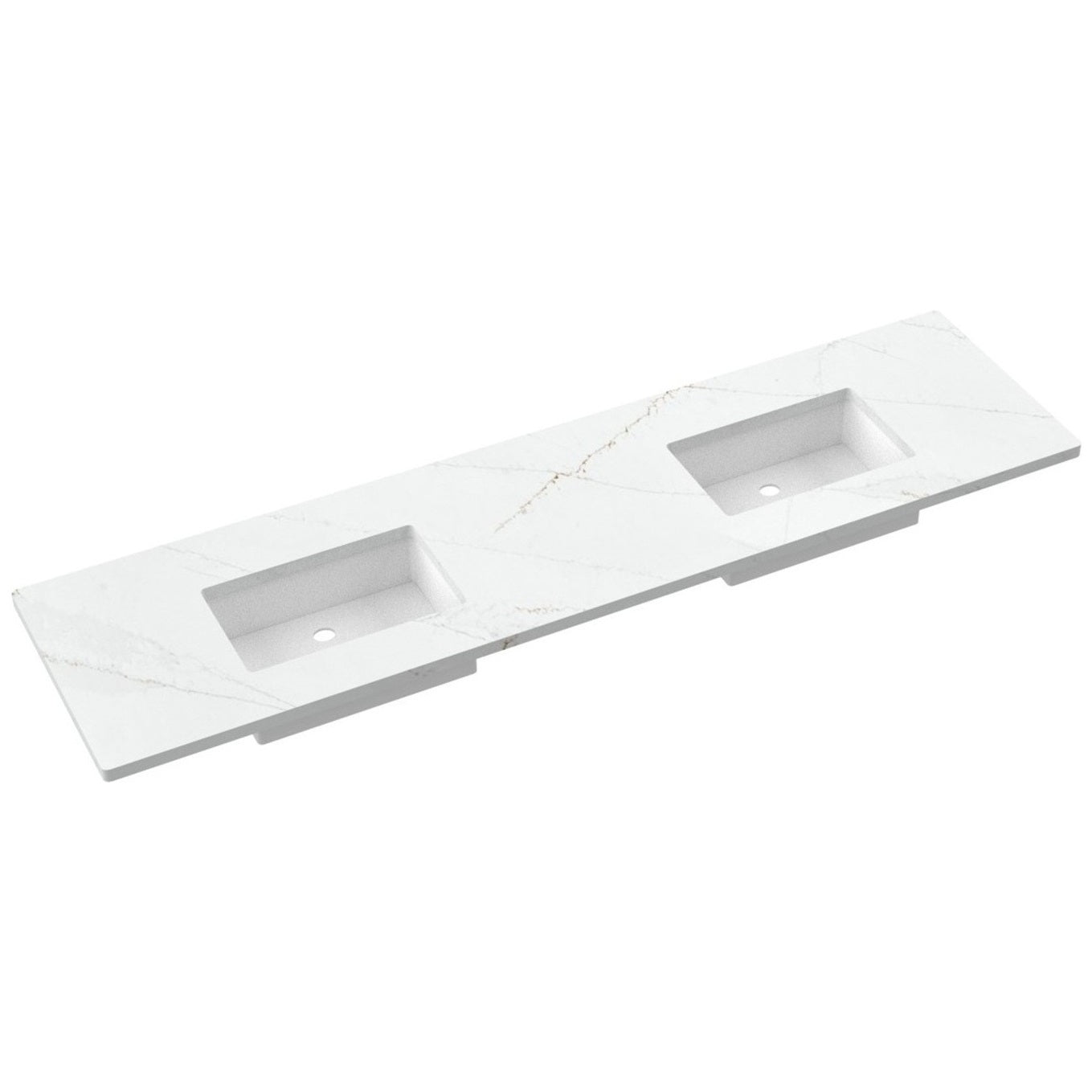 85" Silestone® Quartz Vanity Top Double Rectangle Centered Sink