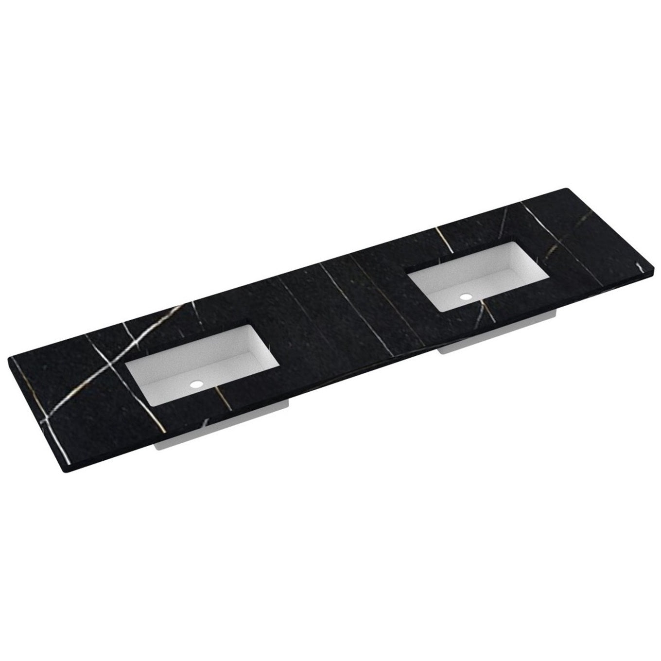 85" Silestone® Quartz Vanity Top Double Rectangle Centered Sink