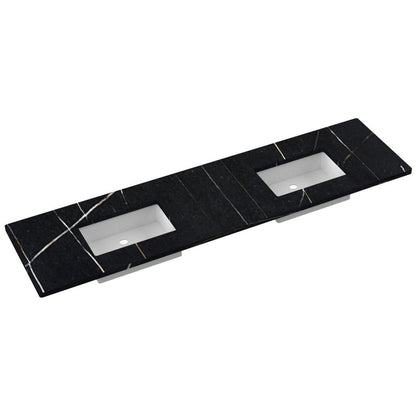 85" Silestone® Quartz Vanity Top Double Rectangle Centered Sink