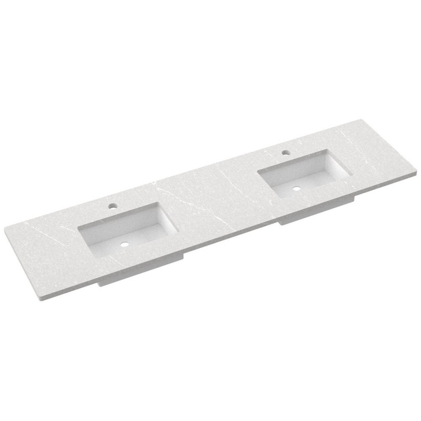 85" Silestone® Quartz Vanity Top Double Rectangle Centered Sink