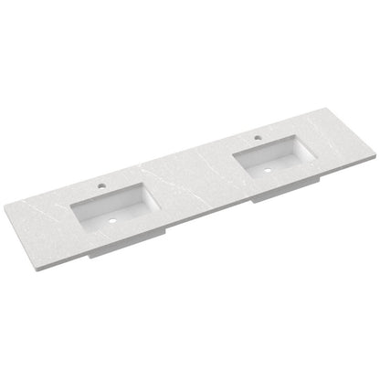 85" Silestone® Quartz Vanity Top Double Rectangle Centered Sink