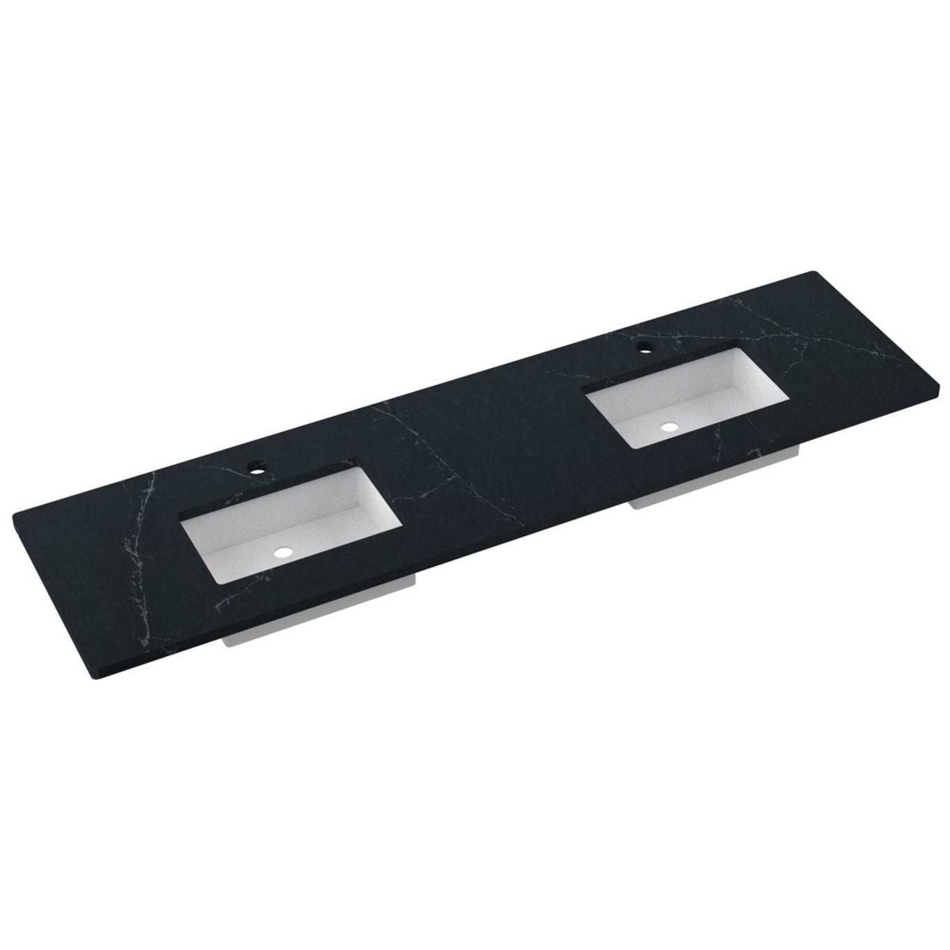 85" Silestone® Quartz Vanity Top Double Rectangle Centered Sink