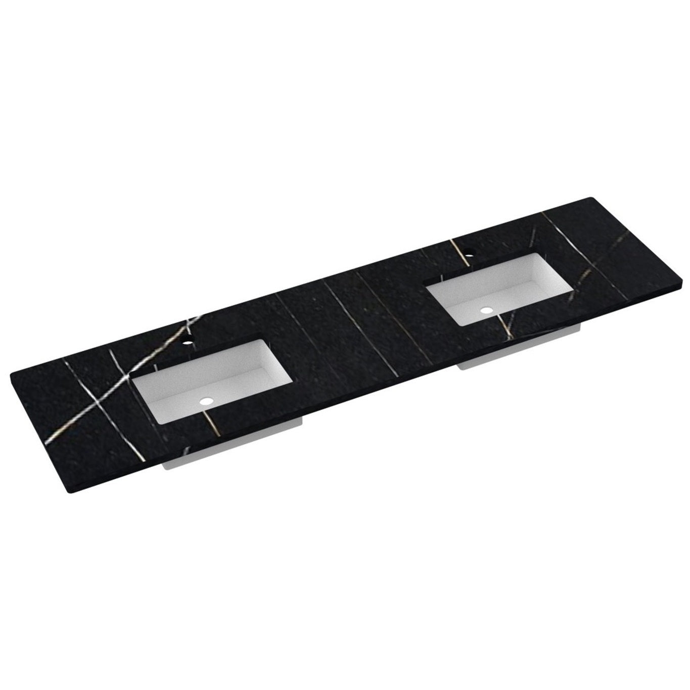85" Silestone® Quartz Vanity Top Double Rectangle Centered Sink