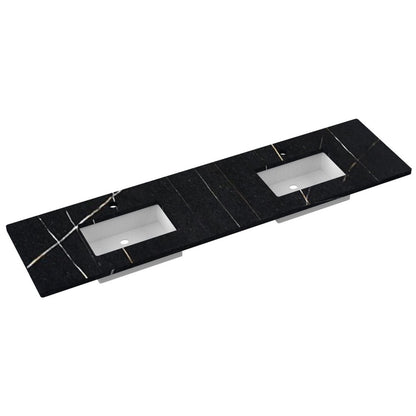 85" Silestone® Quartz Vanity Top Double Rectangle Centered Sink