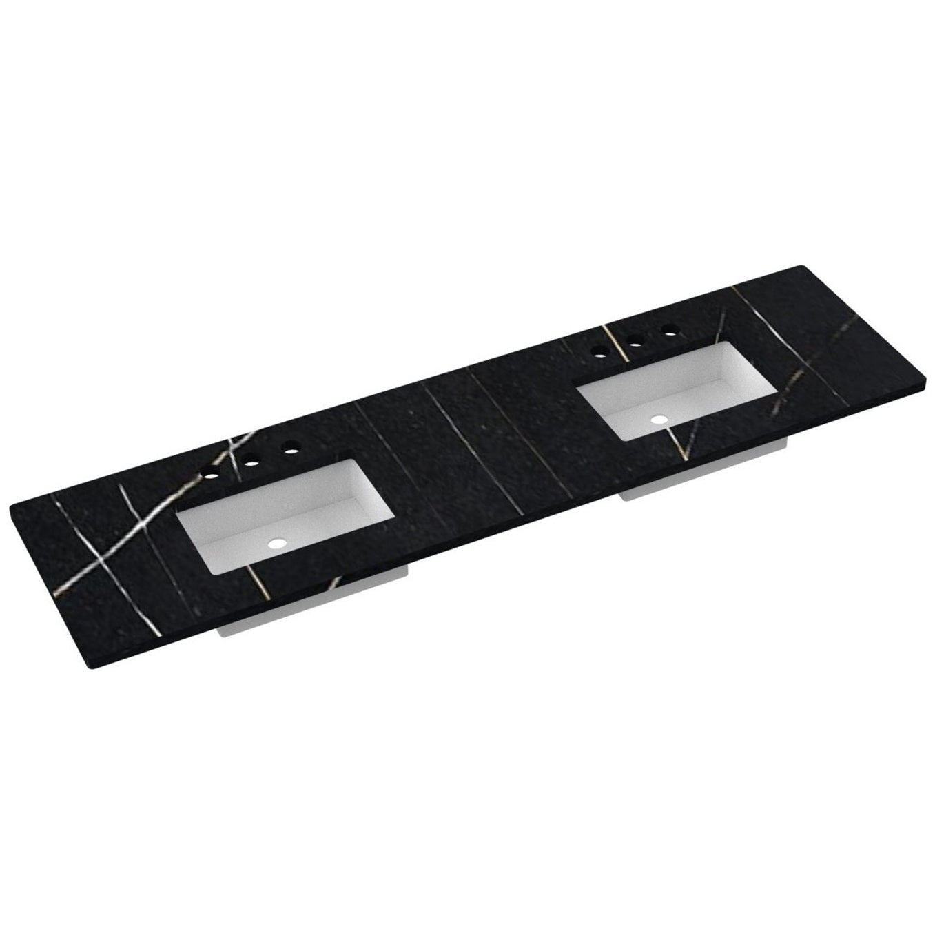 85" Silestone® Quartz Vanity Top Double Rectangle Centered Sink