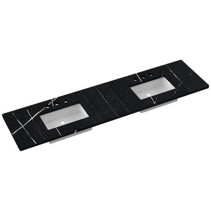 85" Silestone® Quartz Vanity Top Double Rectangle Centered Sink
