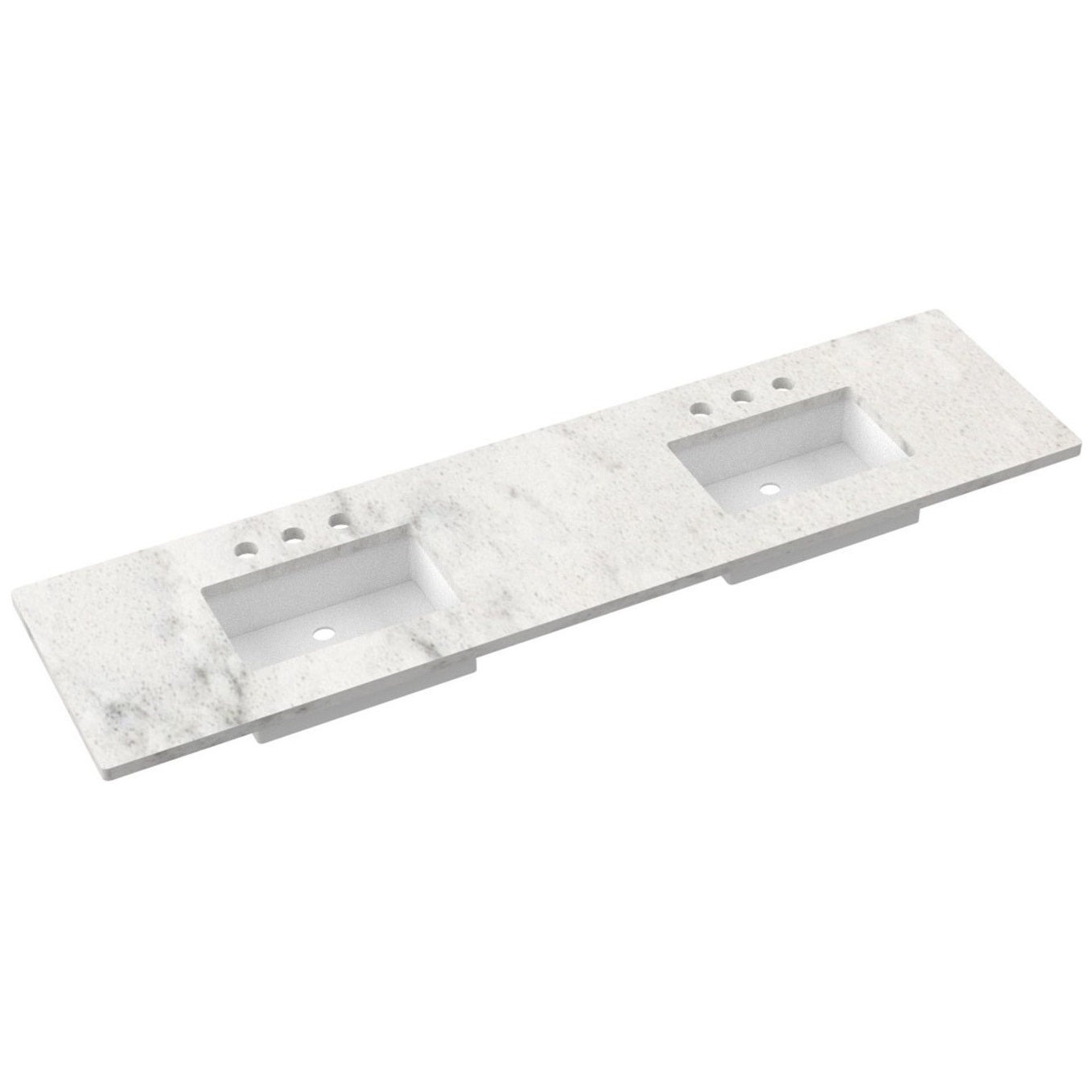 85" Silestone® Quartz Vanity Top Double Rectangle Centered Sink