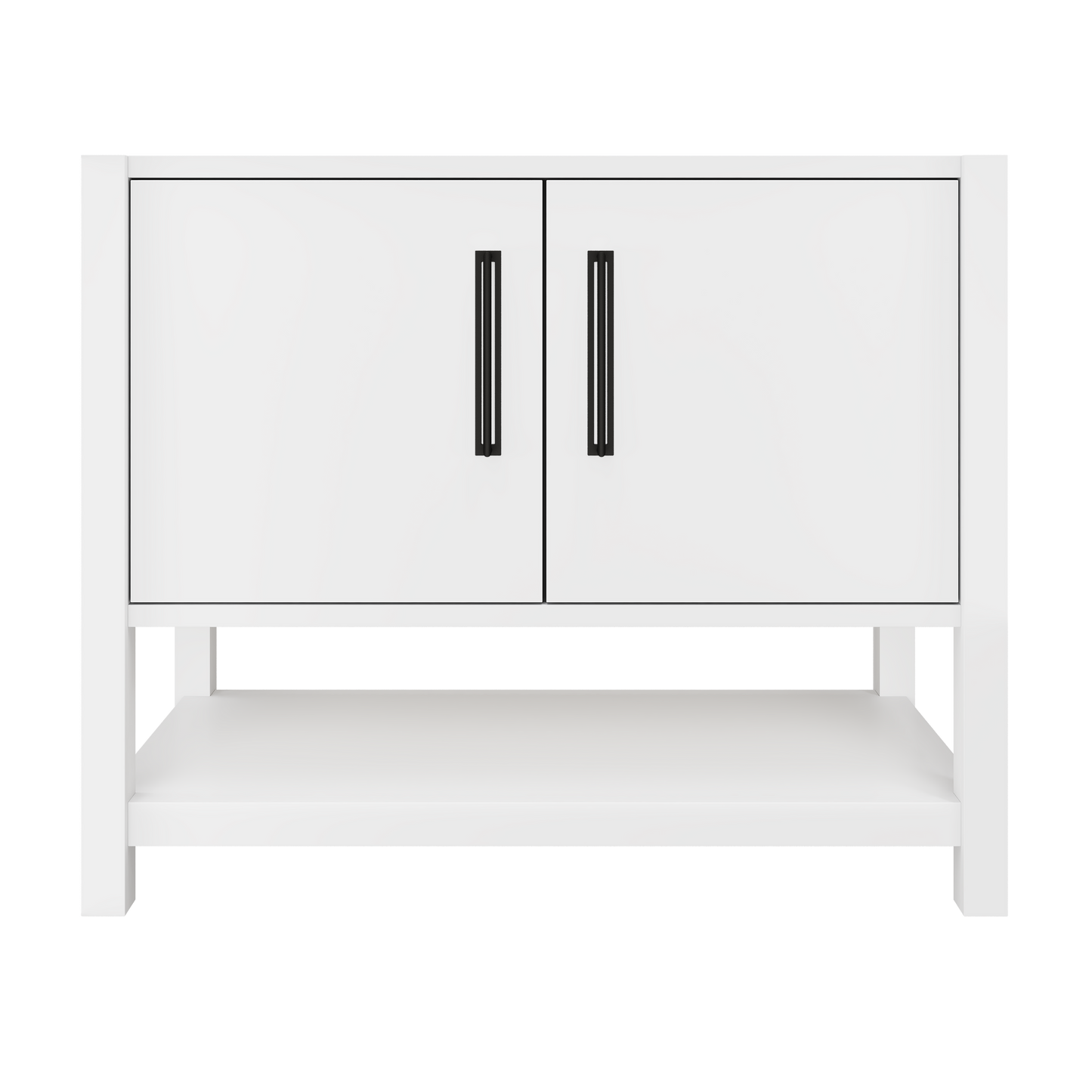 kiawah-single-bath-vanity-42in Pure White Matte Black