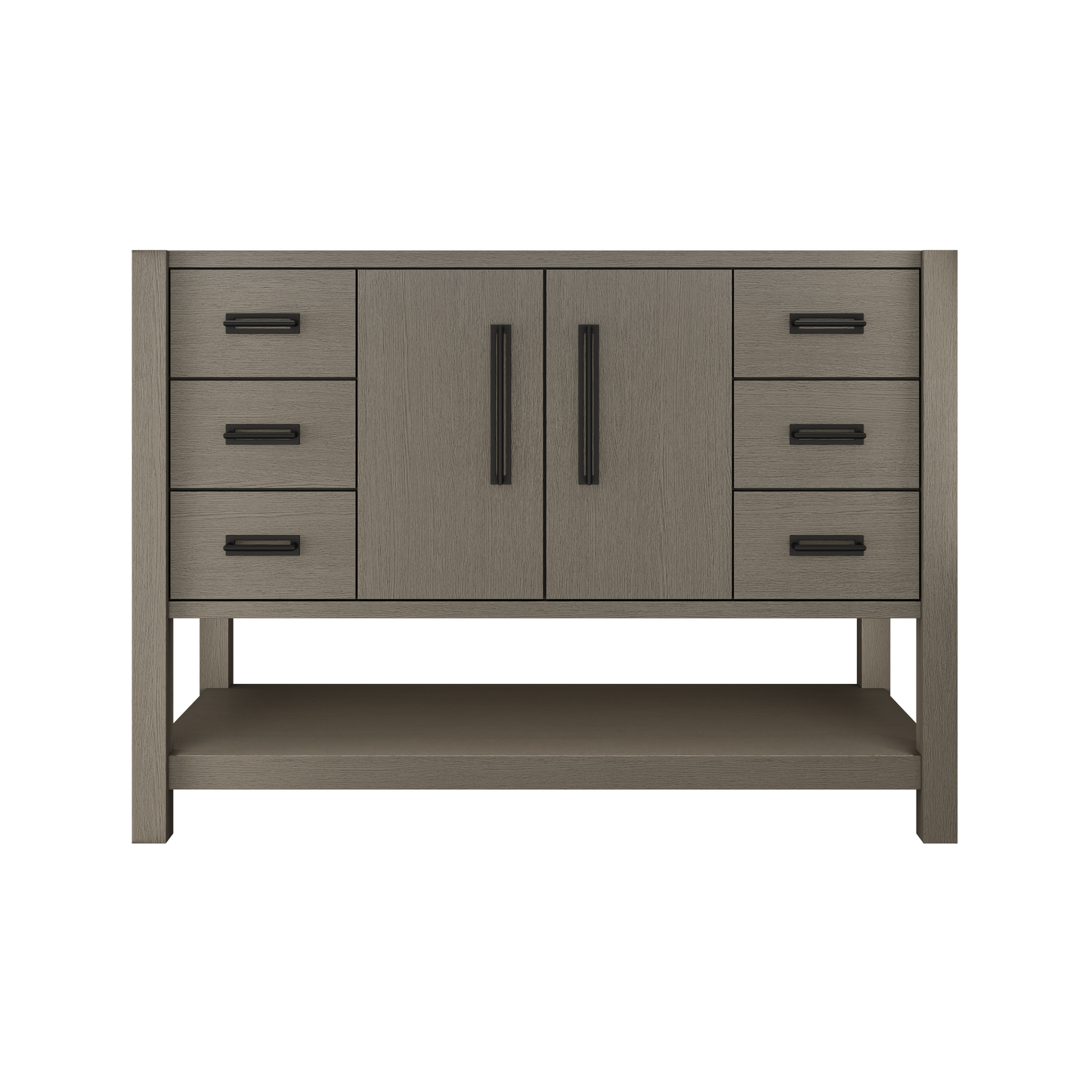 Kiawah Single Extra-Wide Bath Vanity 48in Gray Weathered Matte Black