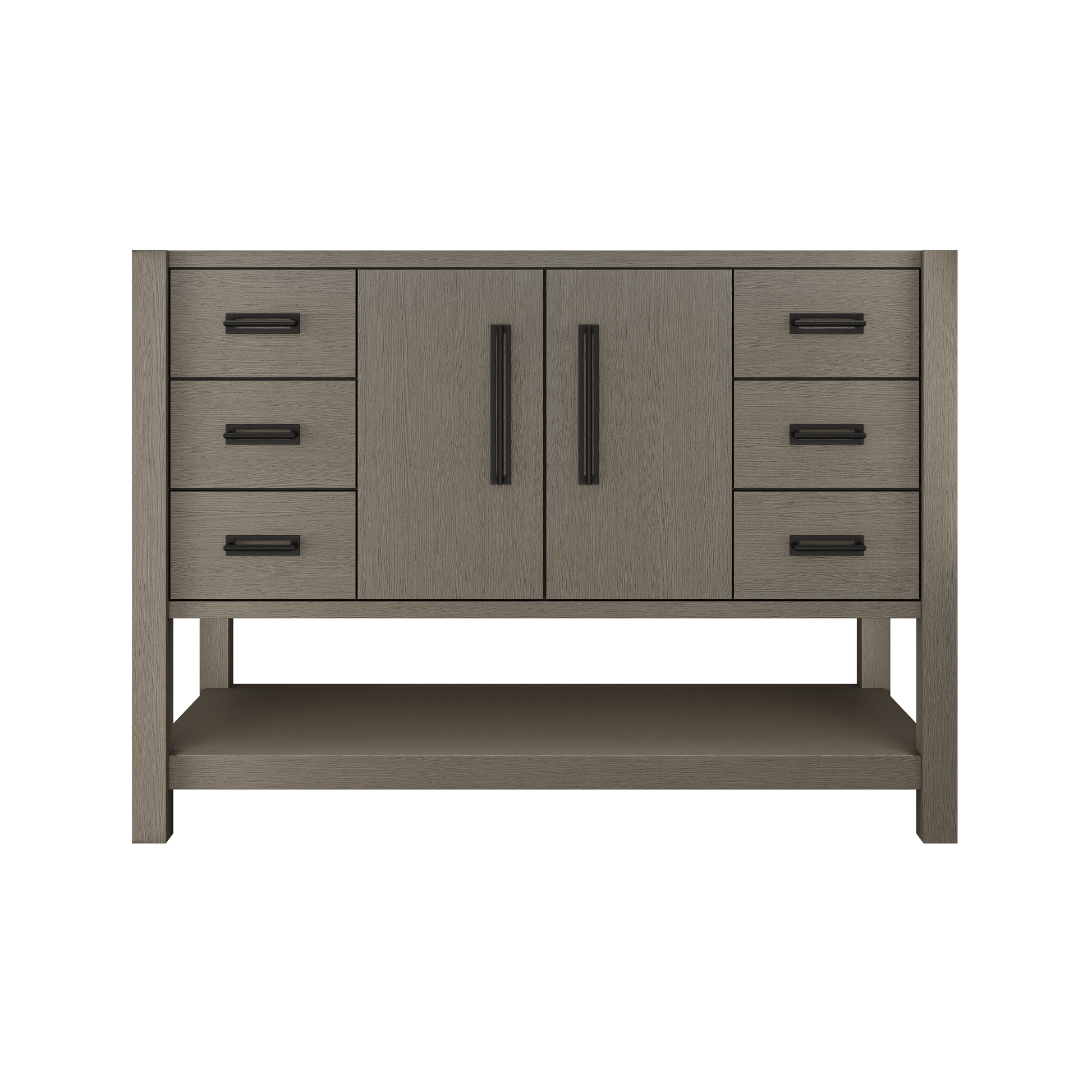 Kiawah Single Extra-Wide Bath Vanity 48in Gray Weathered Matte Black