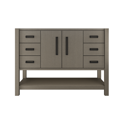 Kiawah Single Extra-Wide Bath Vanity 48in Gray Weathered Matte Black