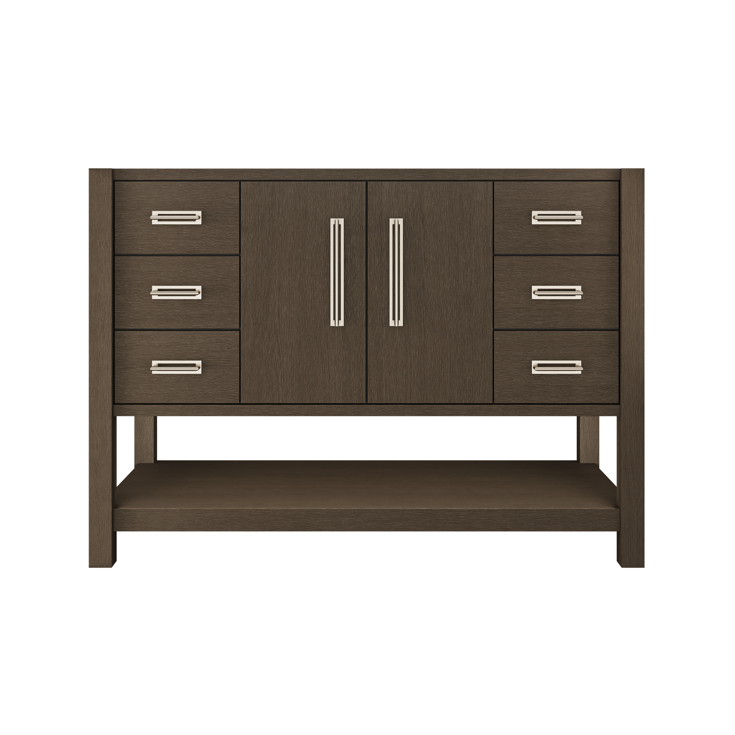 Kiawah Single Extra-Wide Bath Vanity 48in Russet Shadow Satin Nickel