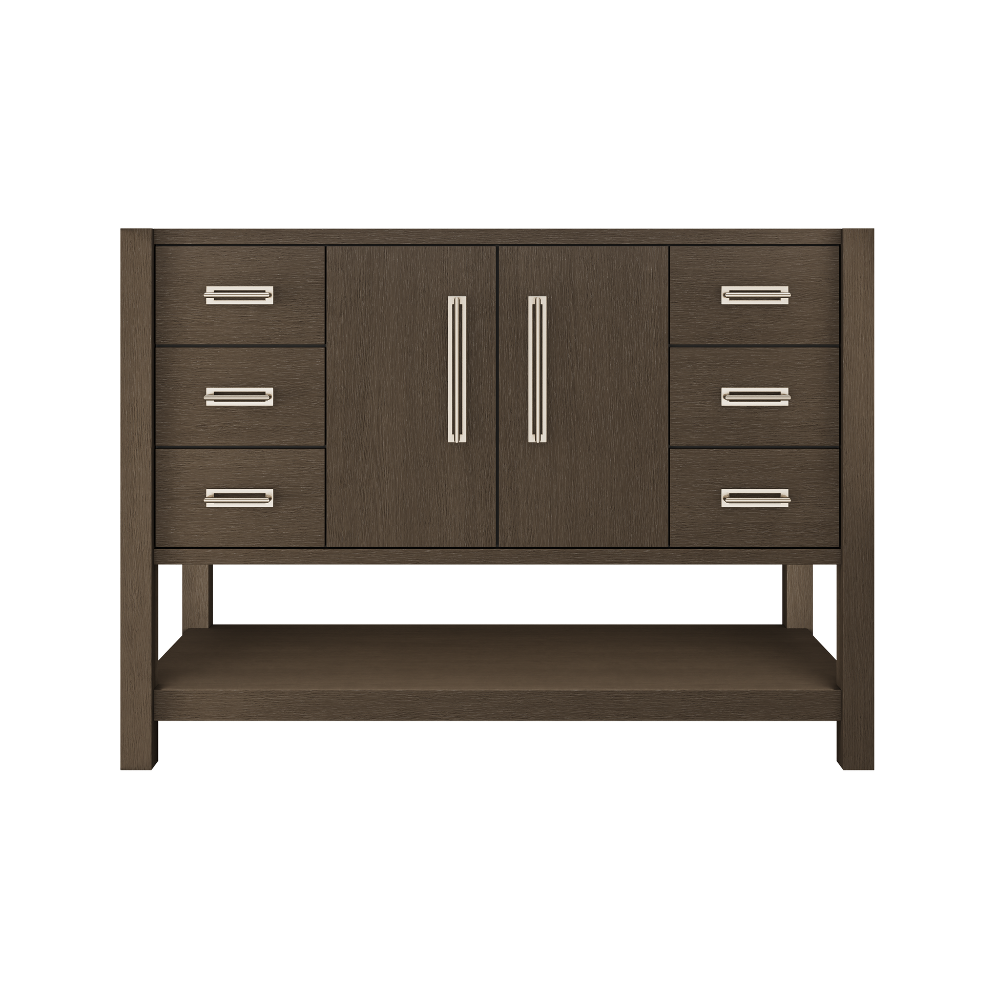 Kiawah Single Extra-Wide Bath Vanity 48in Russet Shadow Satin Nickel