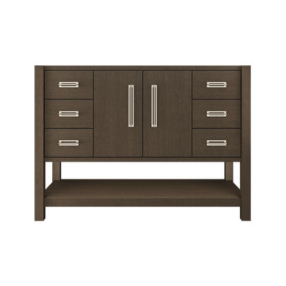 Kiawah Single Extra-Wide Bath Vanity 48in Russet Shadow Satin Nickel