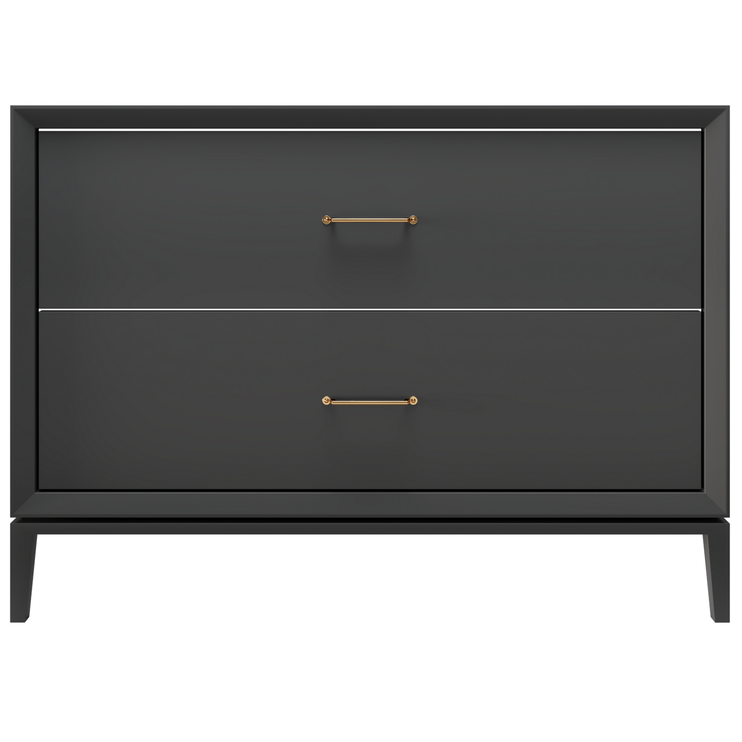 Alexandra 2-Drawer 48" Single Vanity - Off Black / Satin Gold