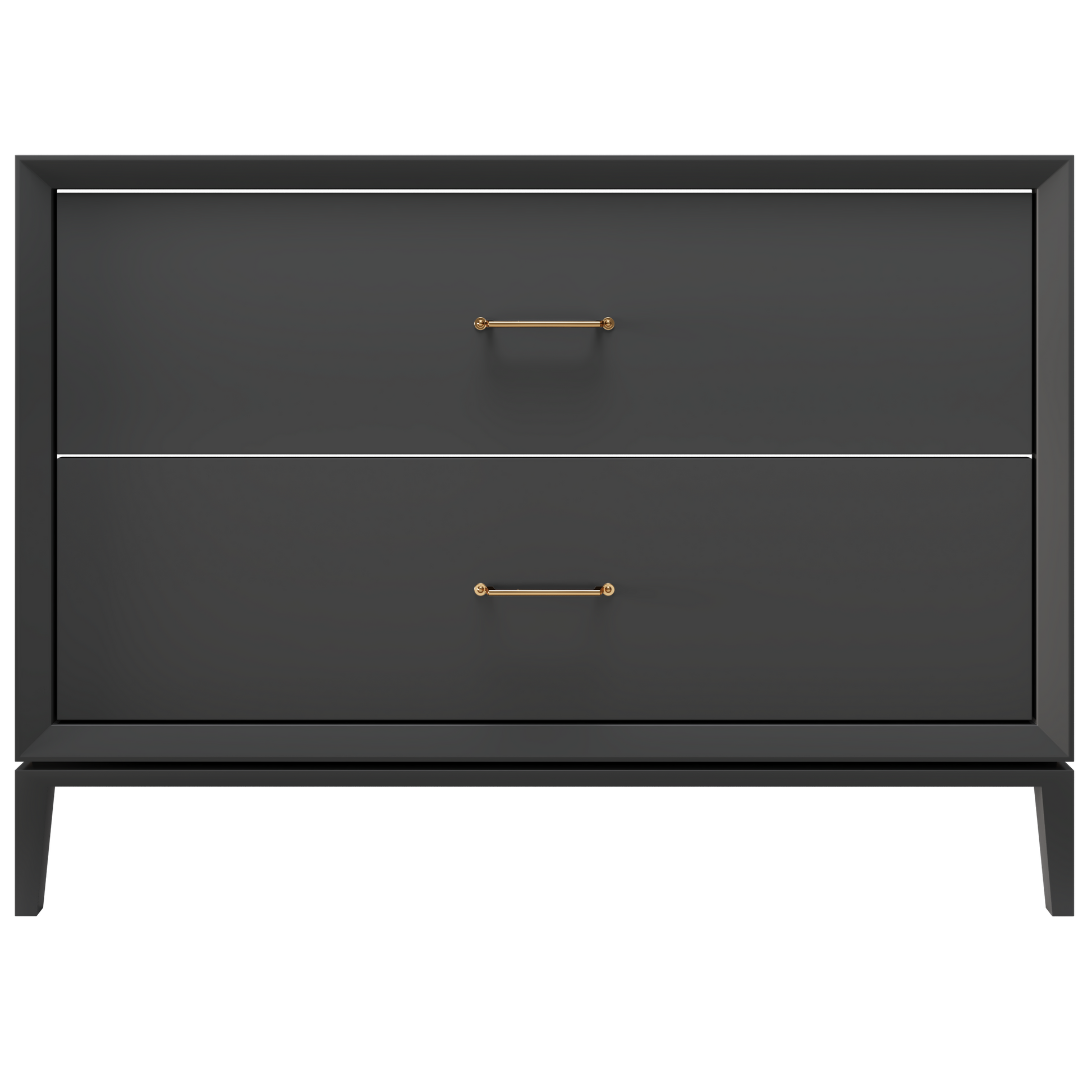 Alexandra 2-Drawer 48" Single Vanity - Off Black / Satin Gold