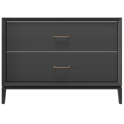 Alexandra 2-Drawer 48" Single Vanity - Off Black / Satin Gold