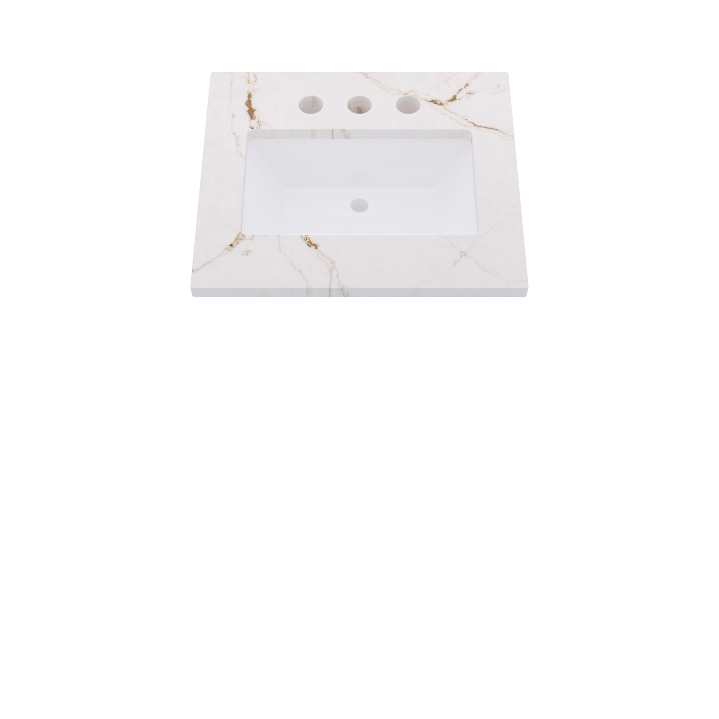 25" Vanderloc Silestone® Quartz Bathroom Vanity Top | Single Rectangle Sink | Centered in Versailles Ivory