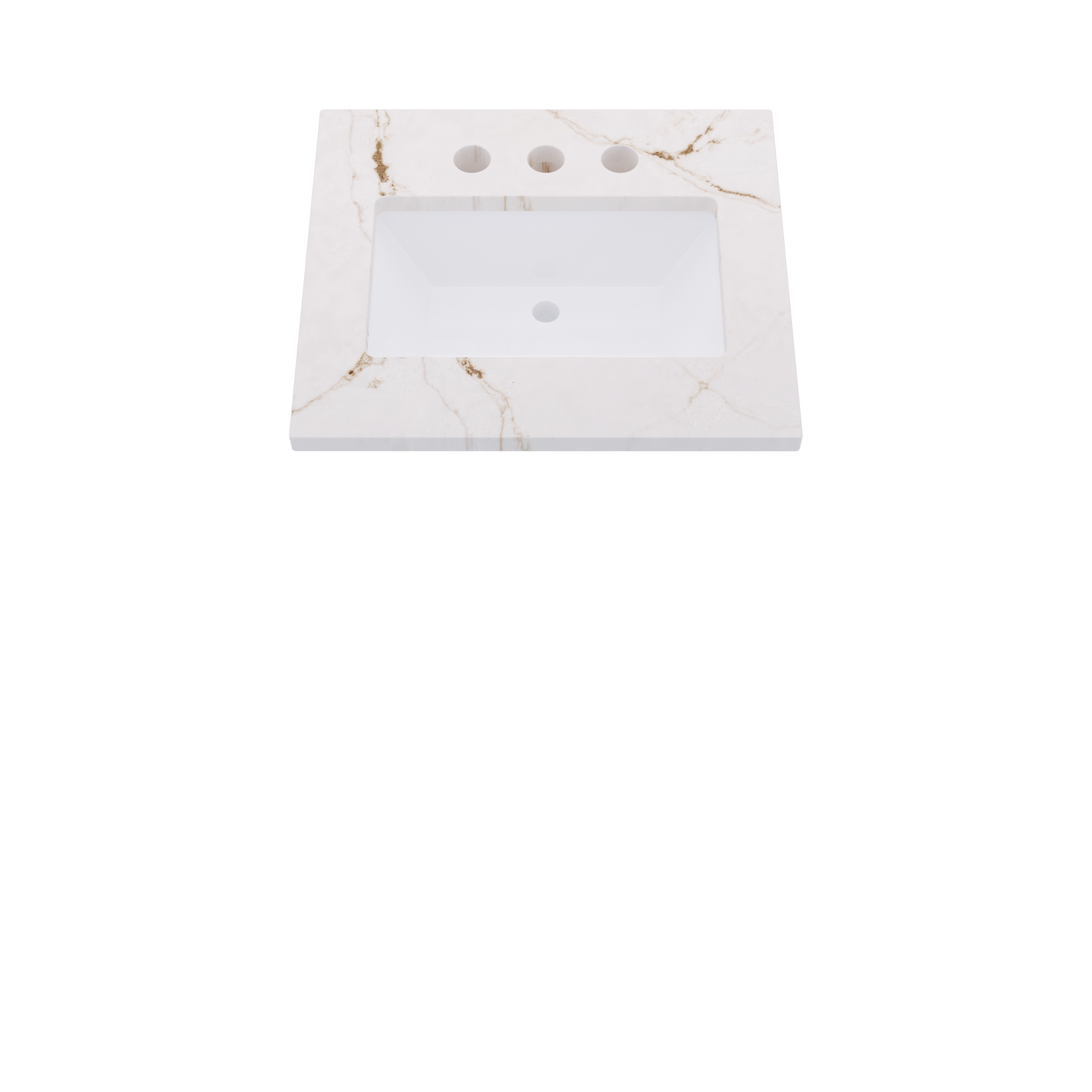 25" Vanderloc Silestone® Quartz Bathroom Vanity Top | Single Rectangle Sink | Centered in Versailles Ivory