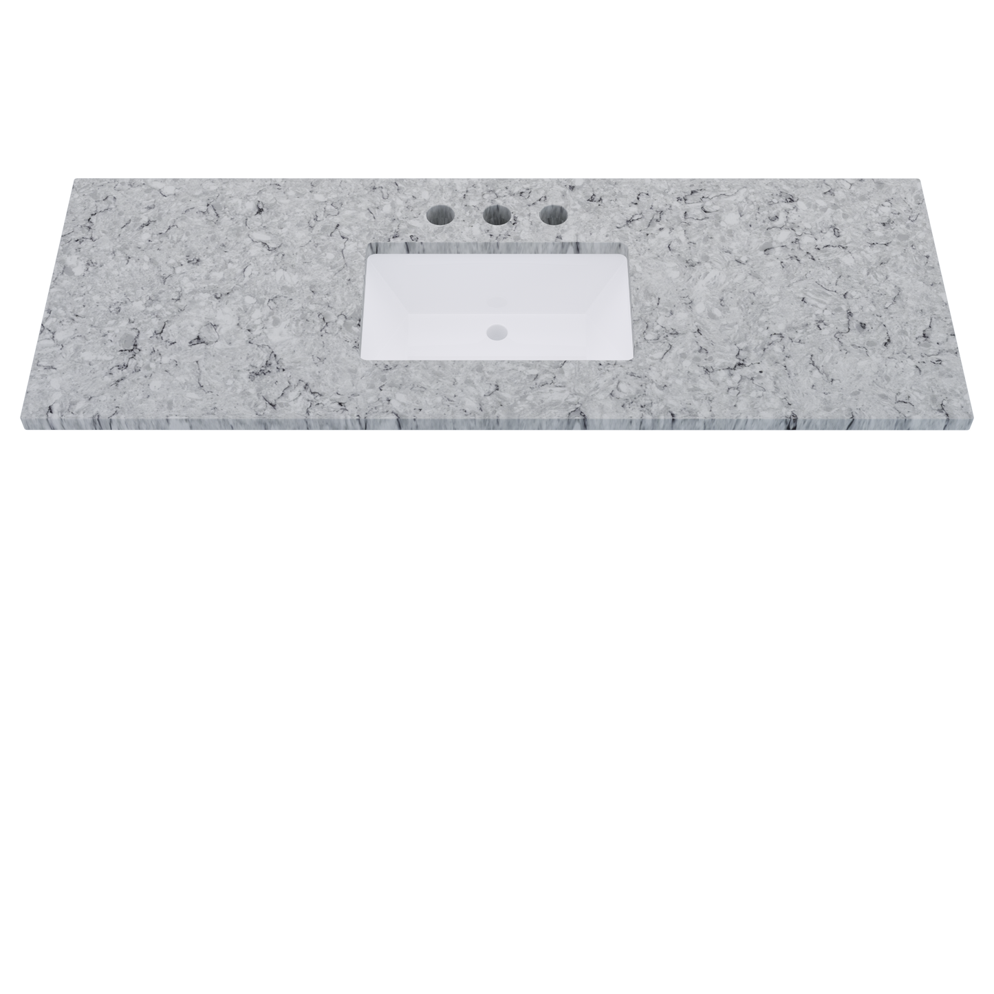 61" Vanderloc Silestone® Quartz Bathroom Vanity Top | Single Rectangle Sink | Centered in Pietra