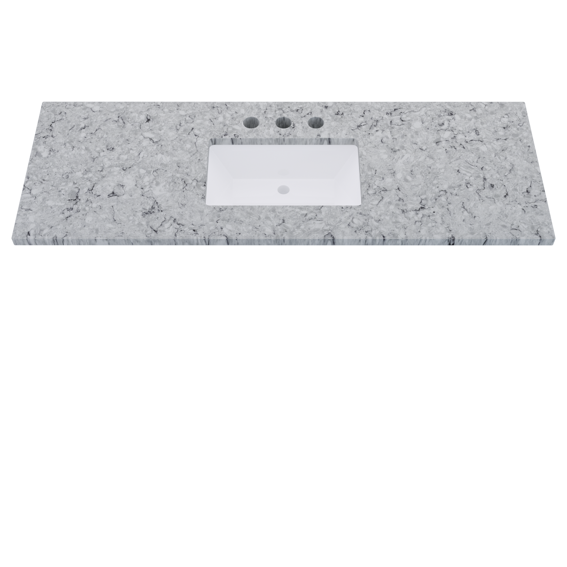 61" Vanderloc Silestone® Quartz Bathroom Vanity Top | Single Rectangle Sink | Centered in Pietra