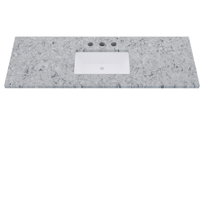 61" Vanderloc Silestone® Quartz Bathroom Vanity Top | Single Rectangle Sink | Centered in Pietra
