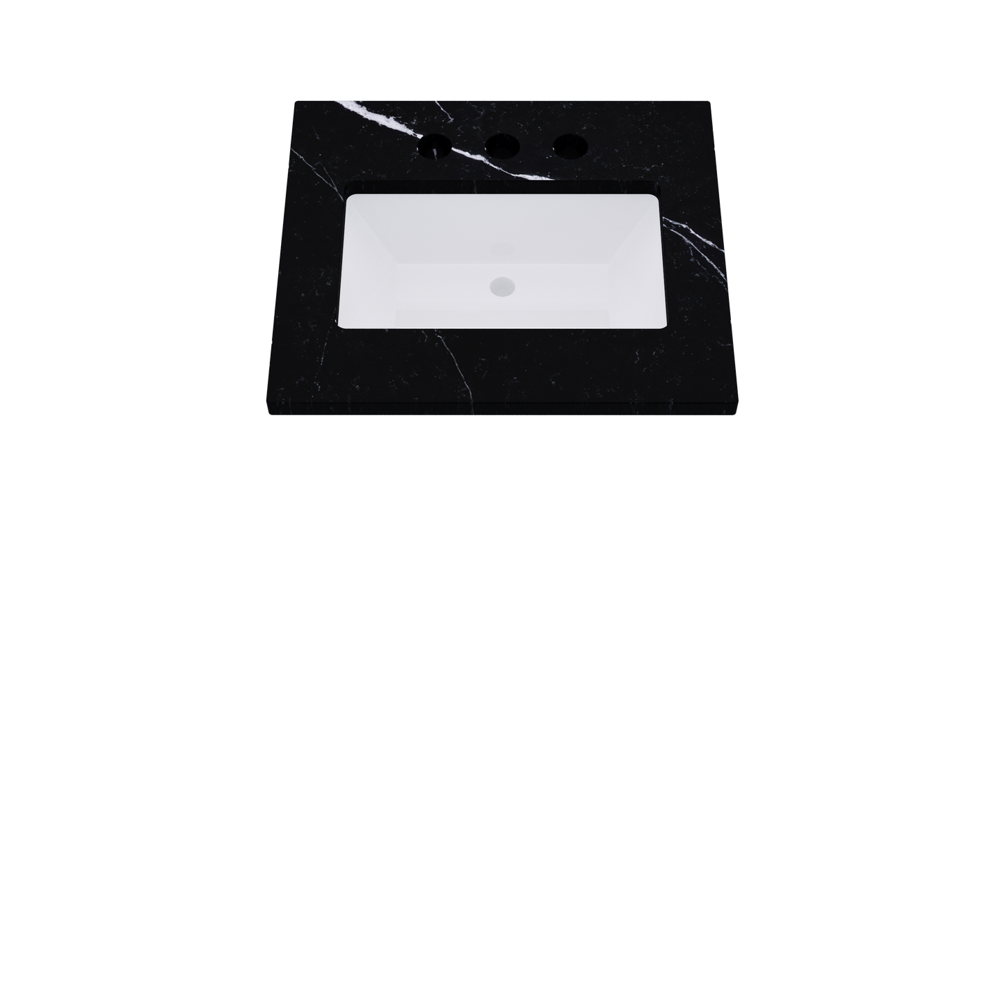 25" Vanderloc Silestone® Quartz Bathroom Vanity Top | Single Rectangle Sink | Centered in Eternal Marquina