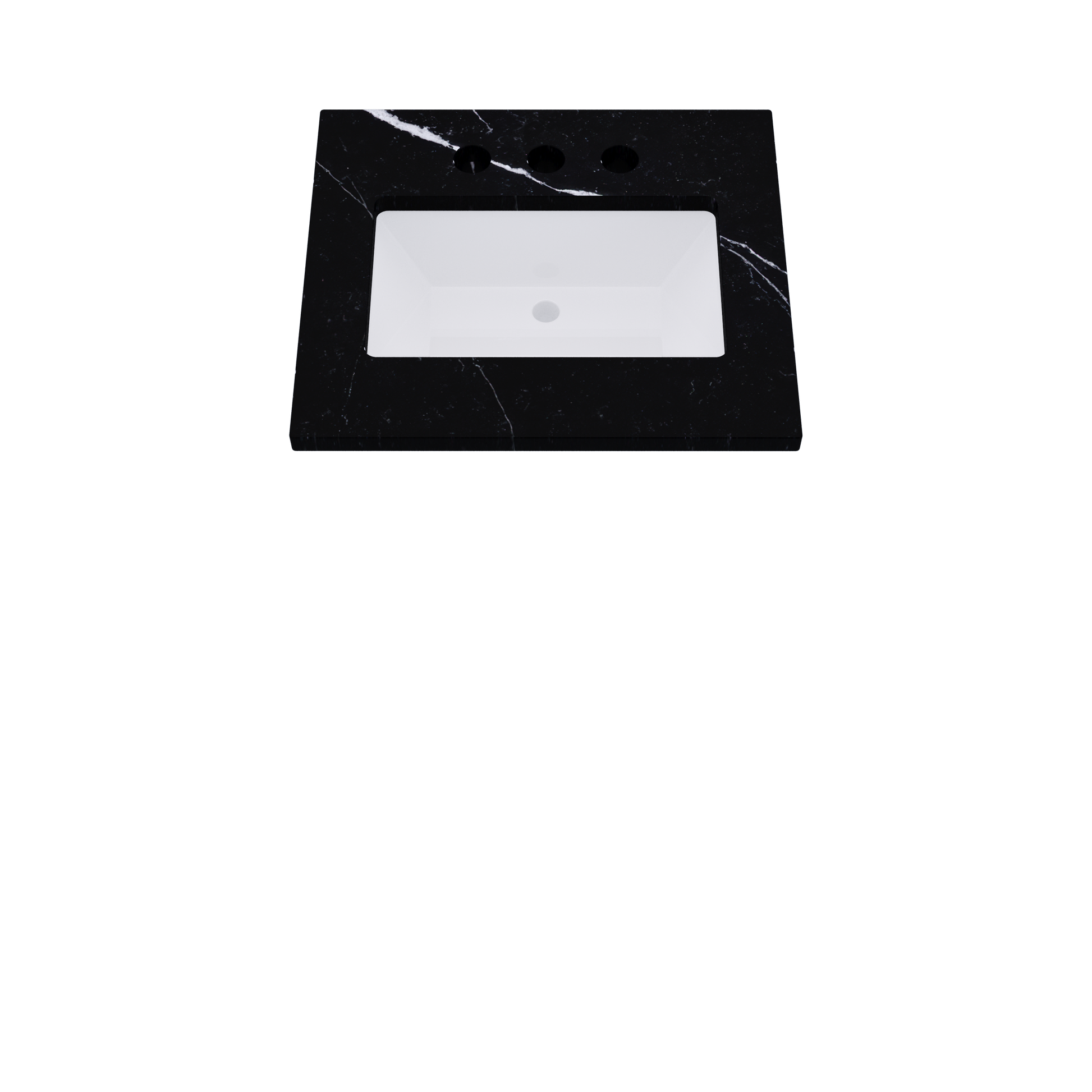 25" Vanderloc Silestone® Quartz Bathroom Vanity Top | Single Rectangle Sink | Centered in Eternal Marquina