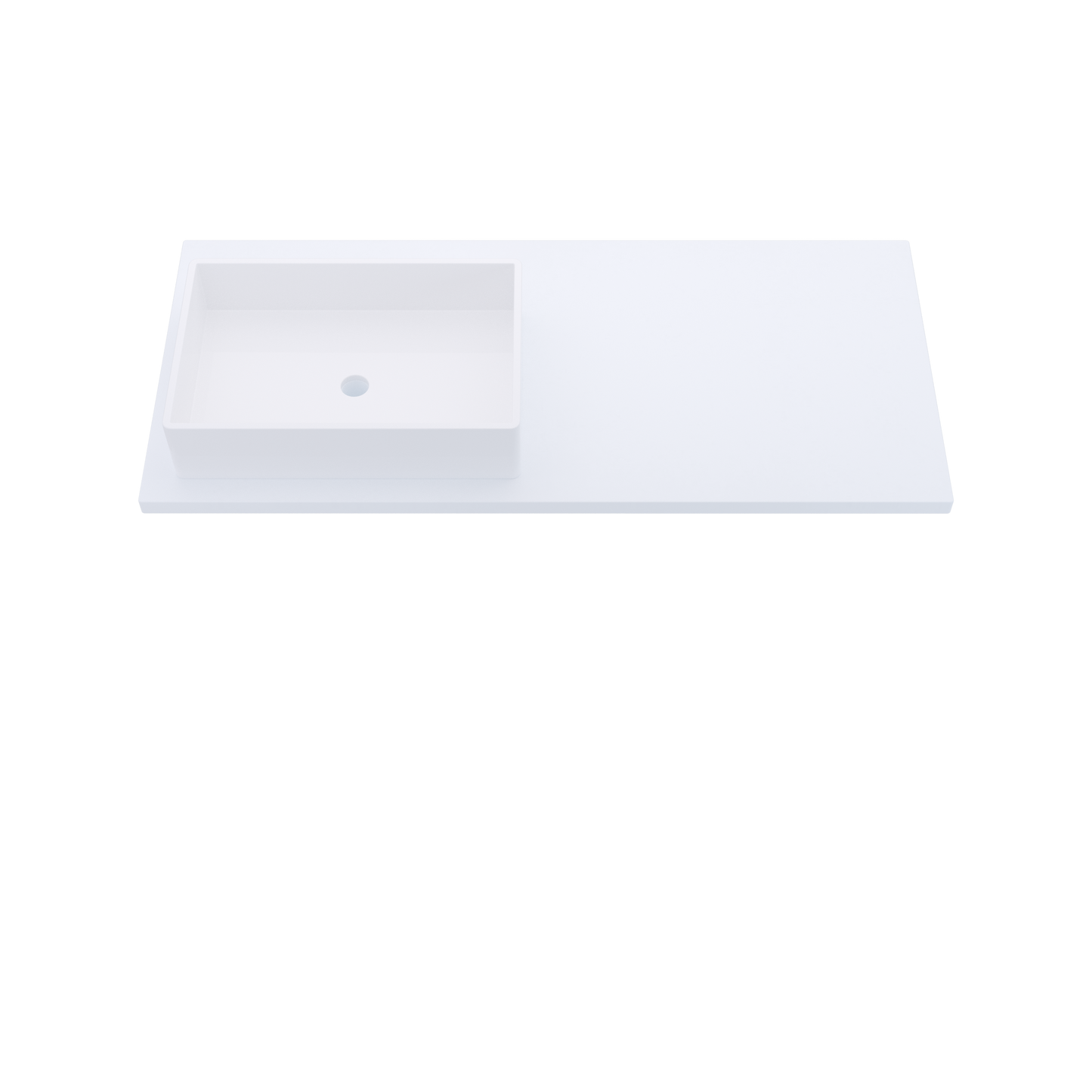 49" Vanderloc Silestone® Quartz Bathroom Vanity Top | Single Rectangle Sink | Offset in Miami White