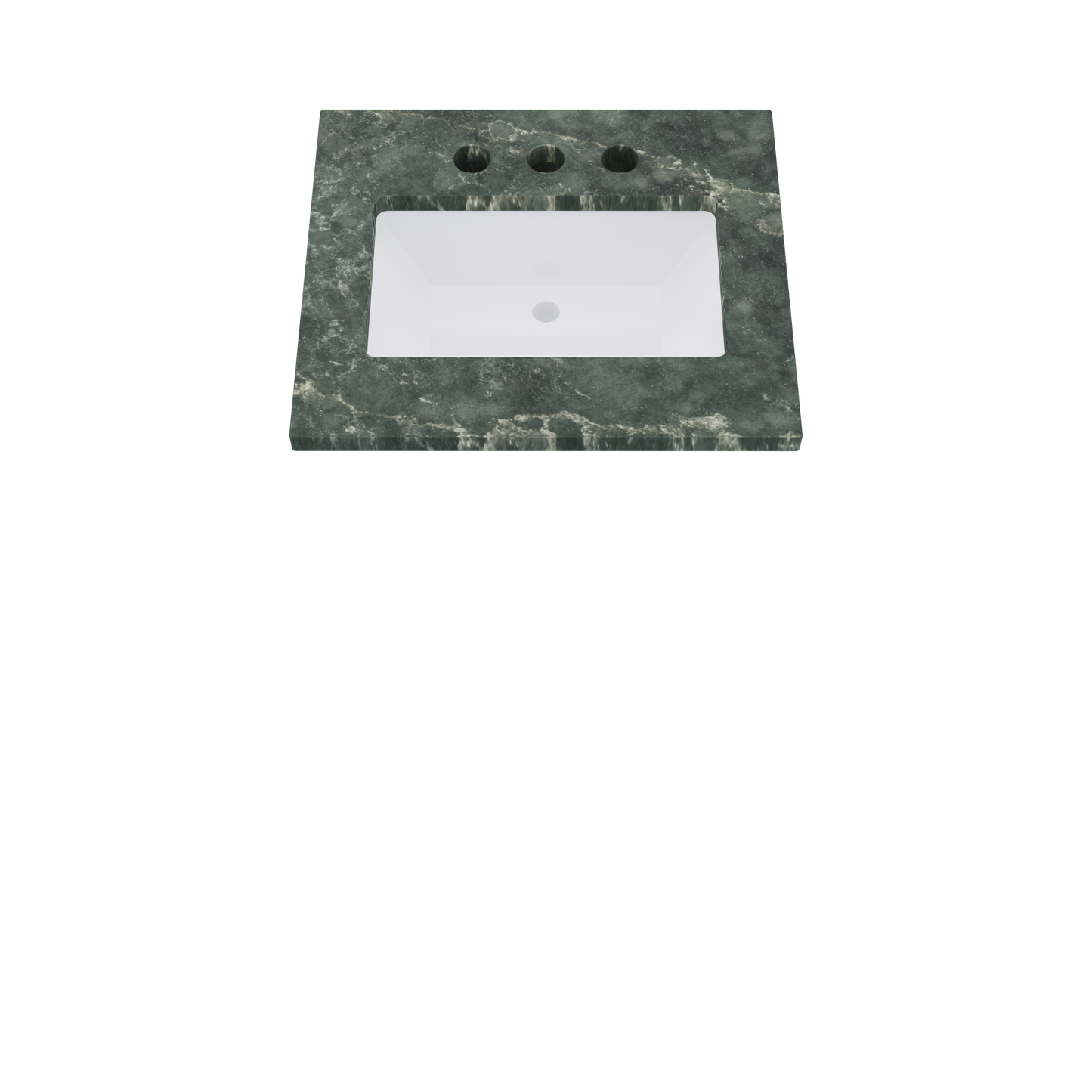 25" Vanderloc Silestone® Quartz Bathroom Vanity Top | Single Rectangle Sink | Centered in Jardin Emerald