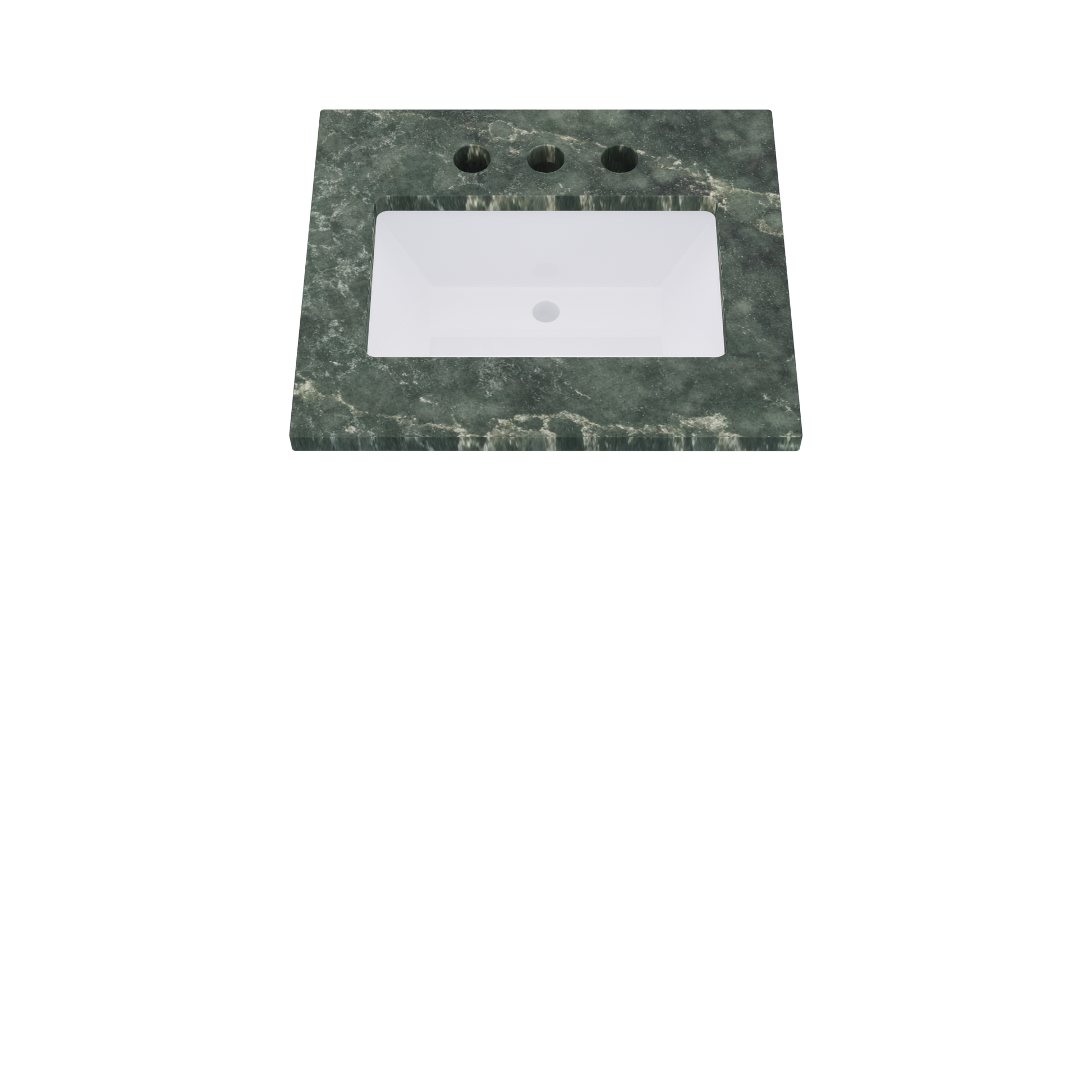25" Vanderloc Silestone® Quartz Bathroom Vanity Top | Single Rectangle Sink | Centered in Jardin Emerald