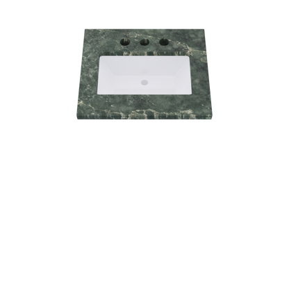 25" Vanderloc Silestone® Quartz Bathroom Vanity Top | Single Rectangle Sink | Centered in Jardin Emerald