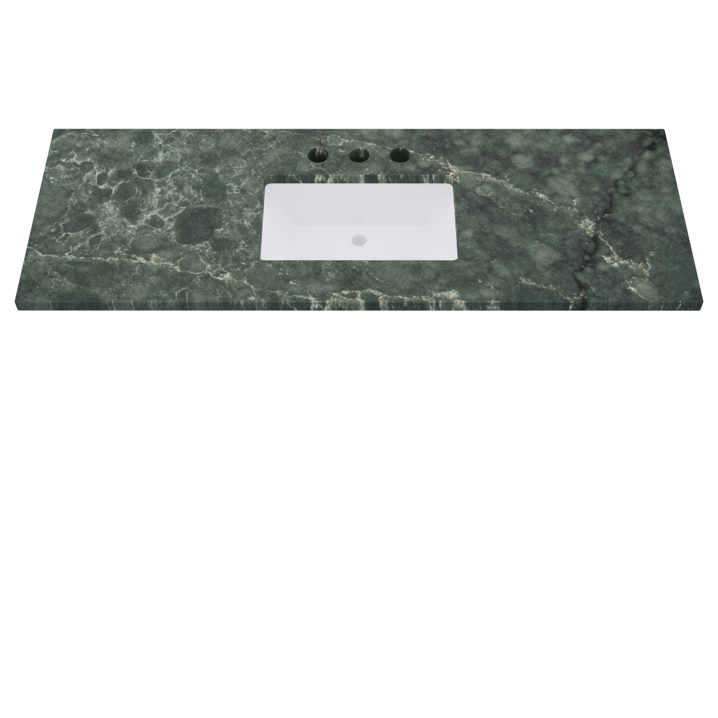 61" Vanderloc Silestone® Quartz Bathroom Vanity Top | Single Rectangle Sink | Centered in Jardin Emerald