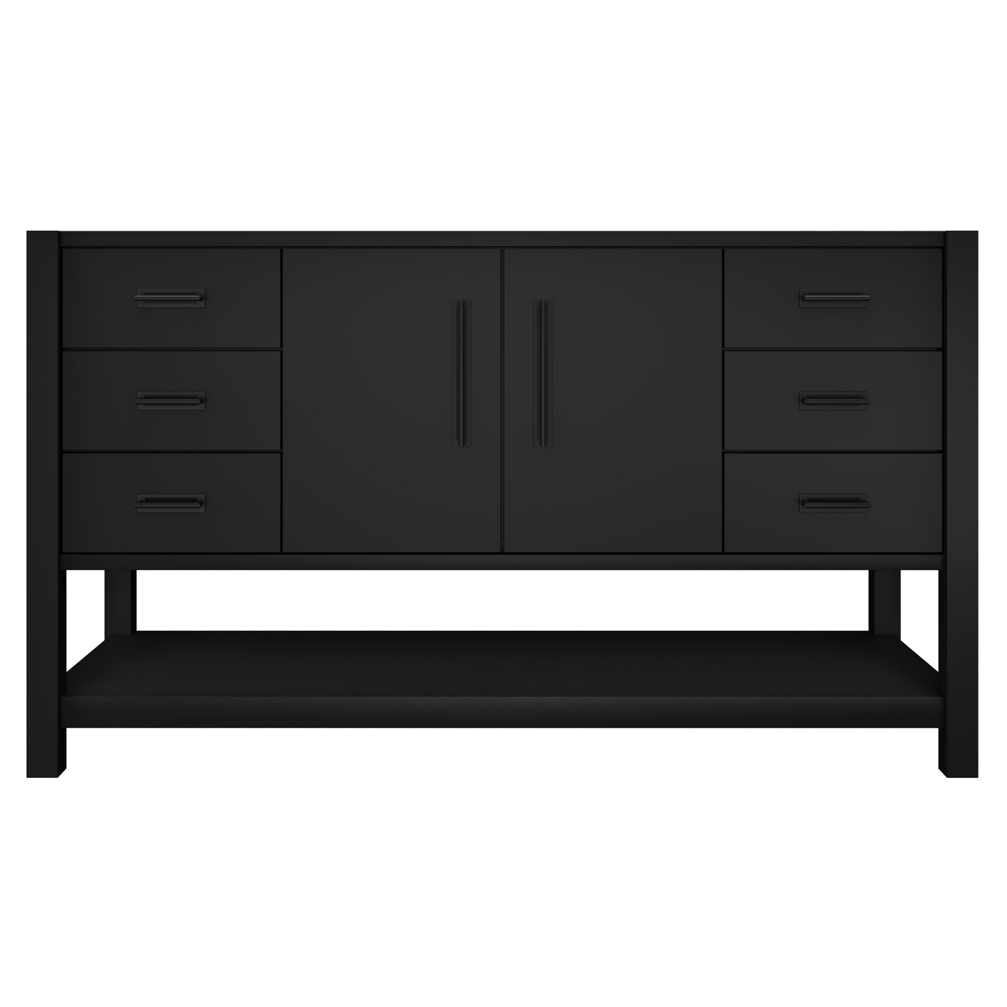Kiawah Single Extra-Wide Bath Vanity 60in Noir Matte Black
