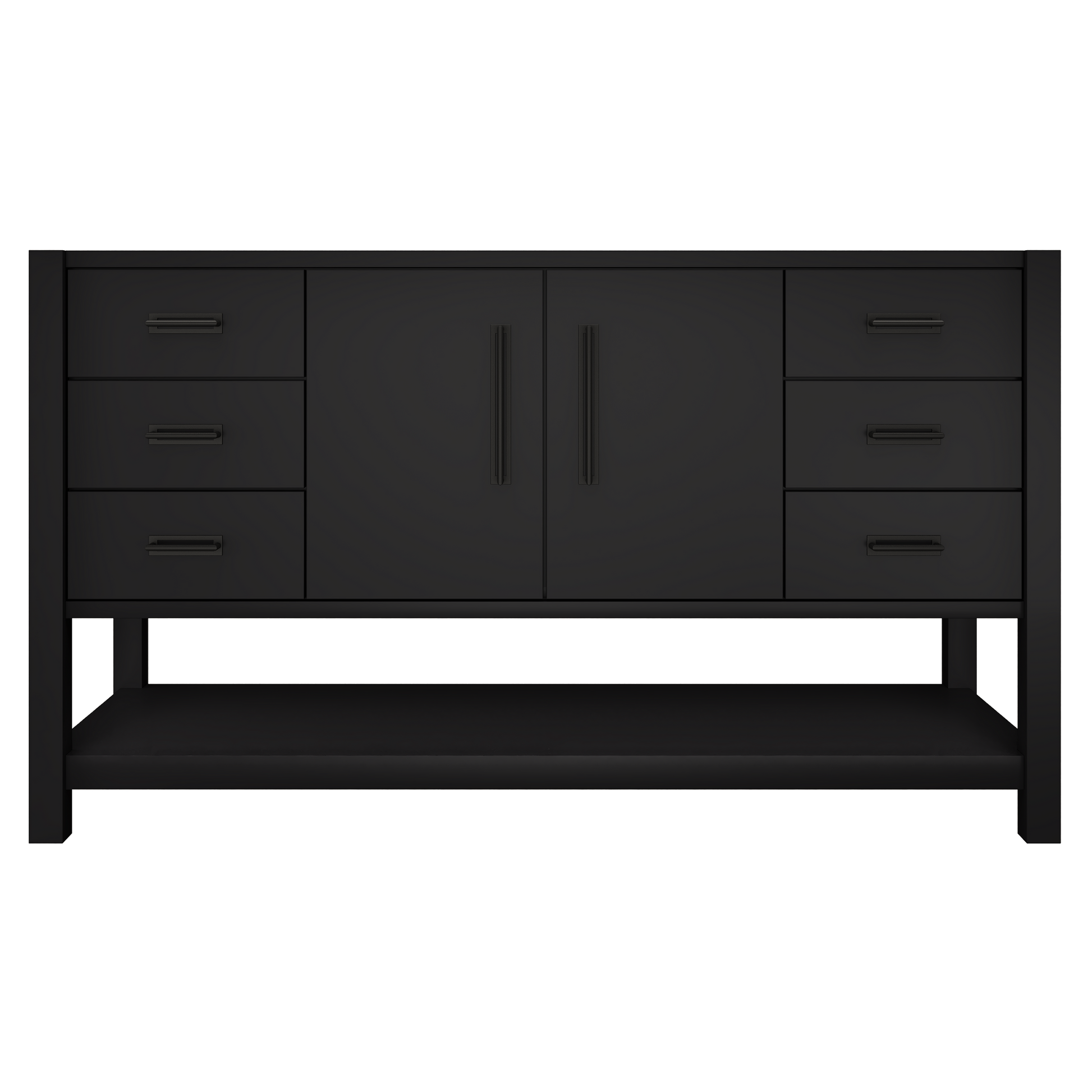 Kiawah Single Extra-Wide Bath Vanity 60in Noir Matte Black