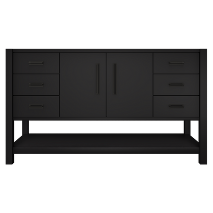 Kiawah Single Extra-Wide Bath Vanity 60in Noir Matte Black
