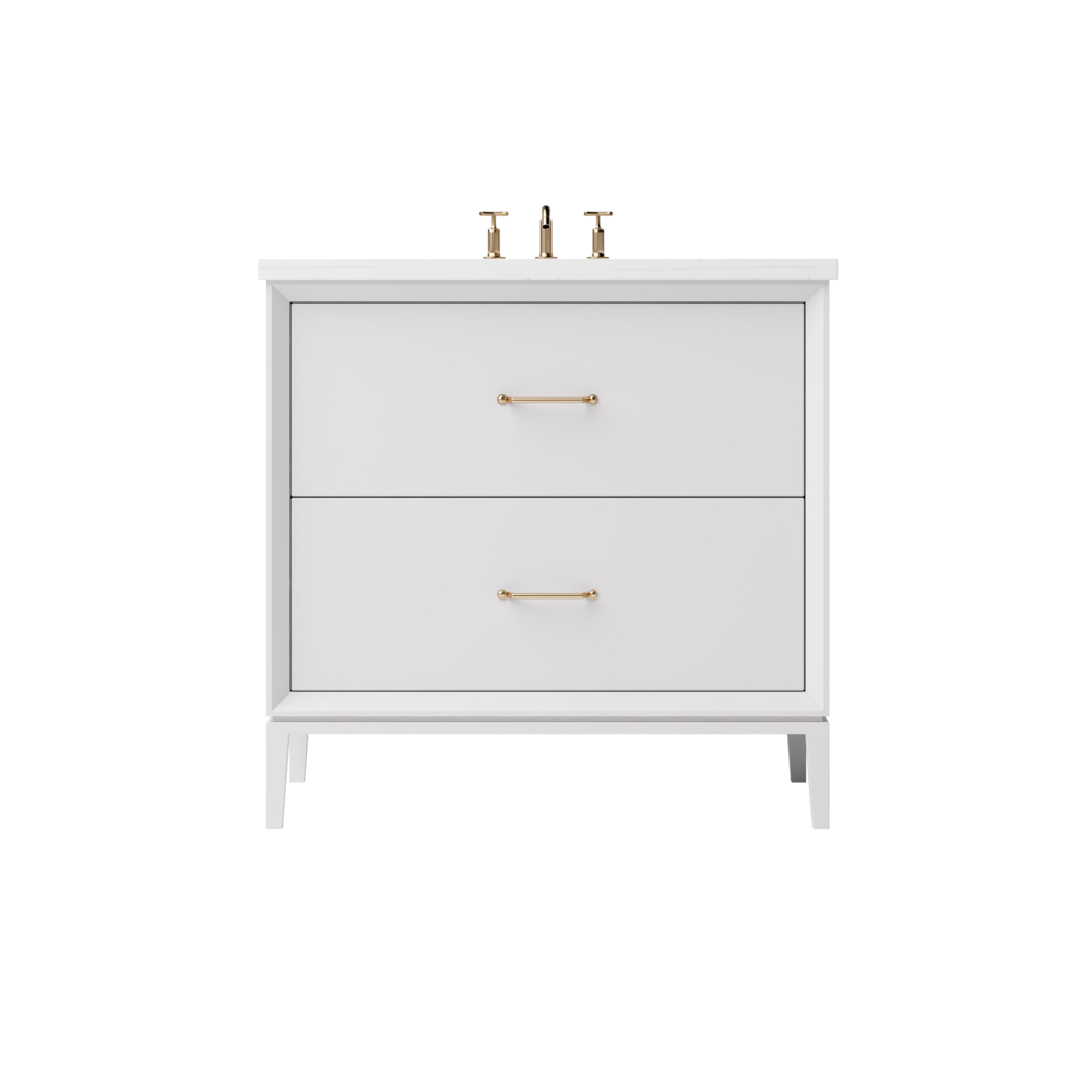Vanderloc Alexandra Two-Drawer Single Sink 30" - Strong White